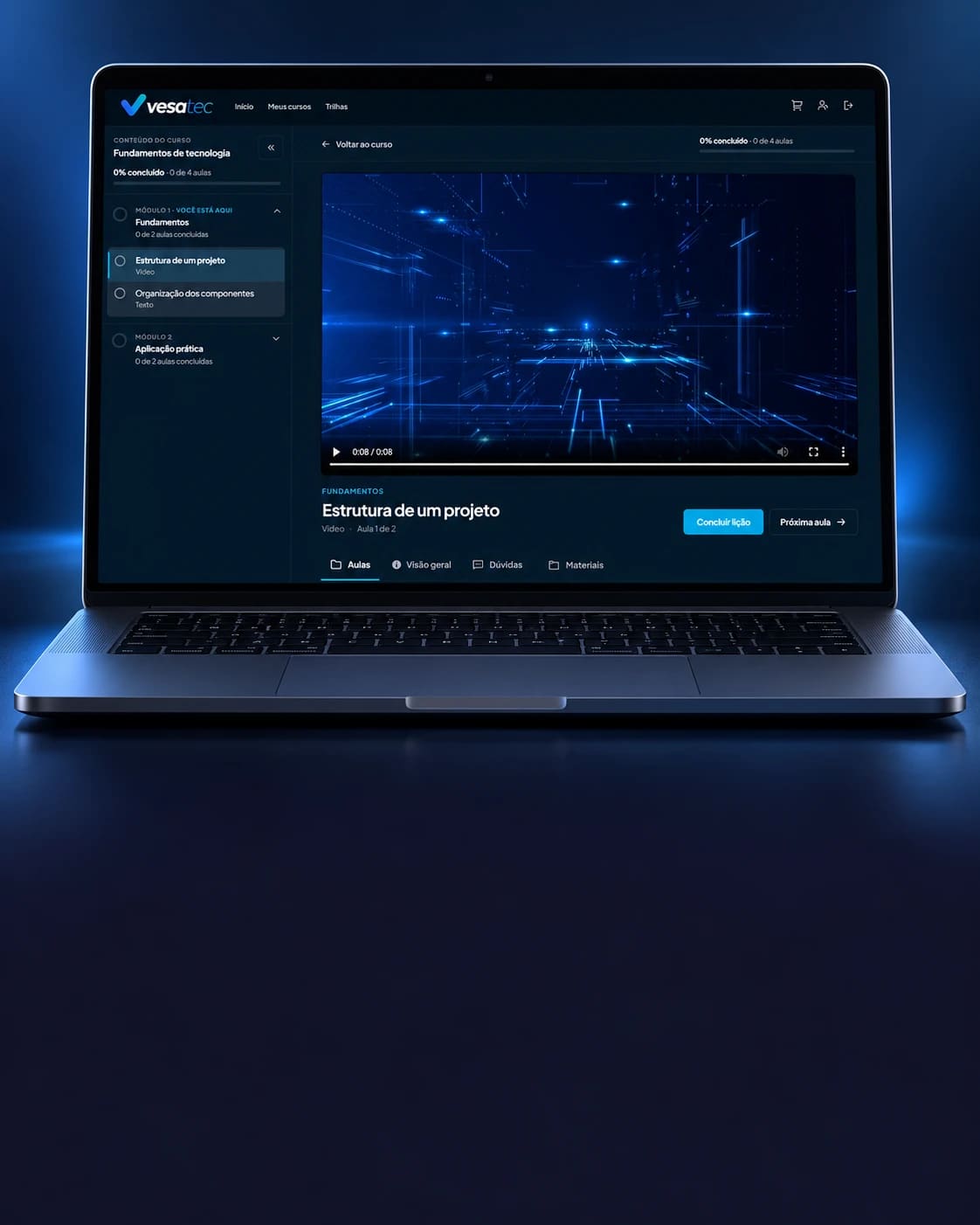 Mockup de um projeto Codie: Vesatec.