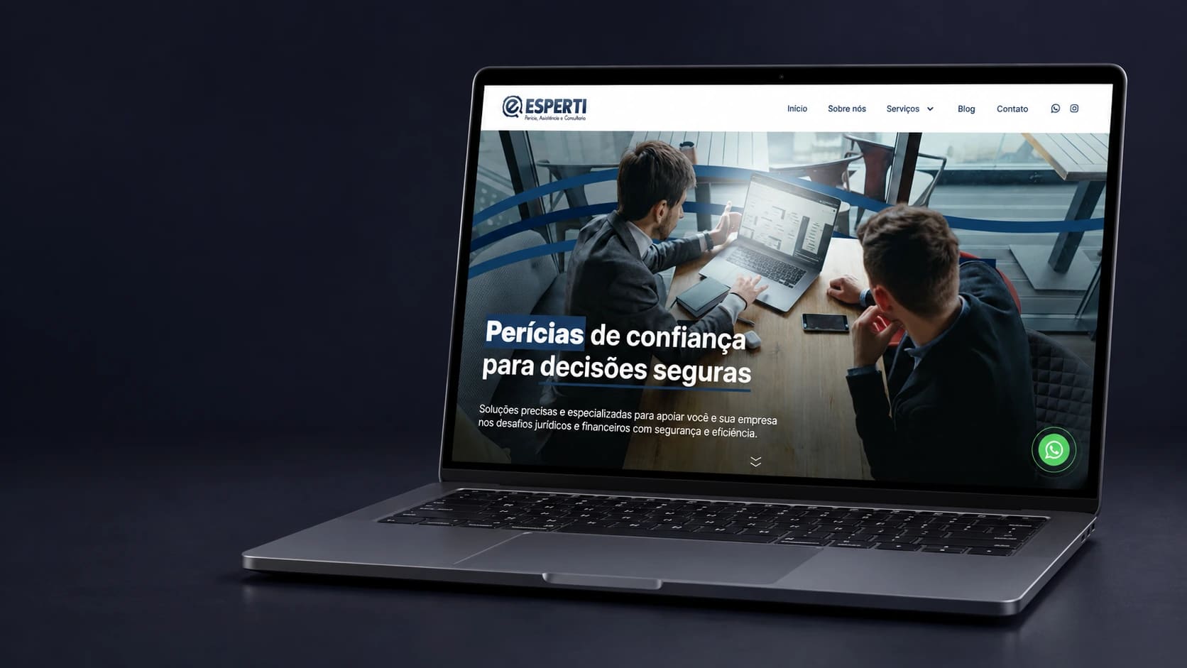 Mockup do projeto Esperti em dispositivo, a partir da tela fornecida.
