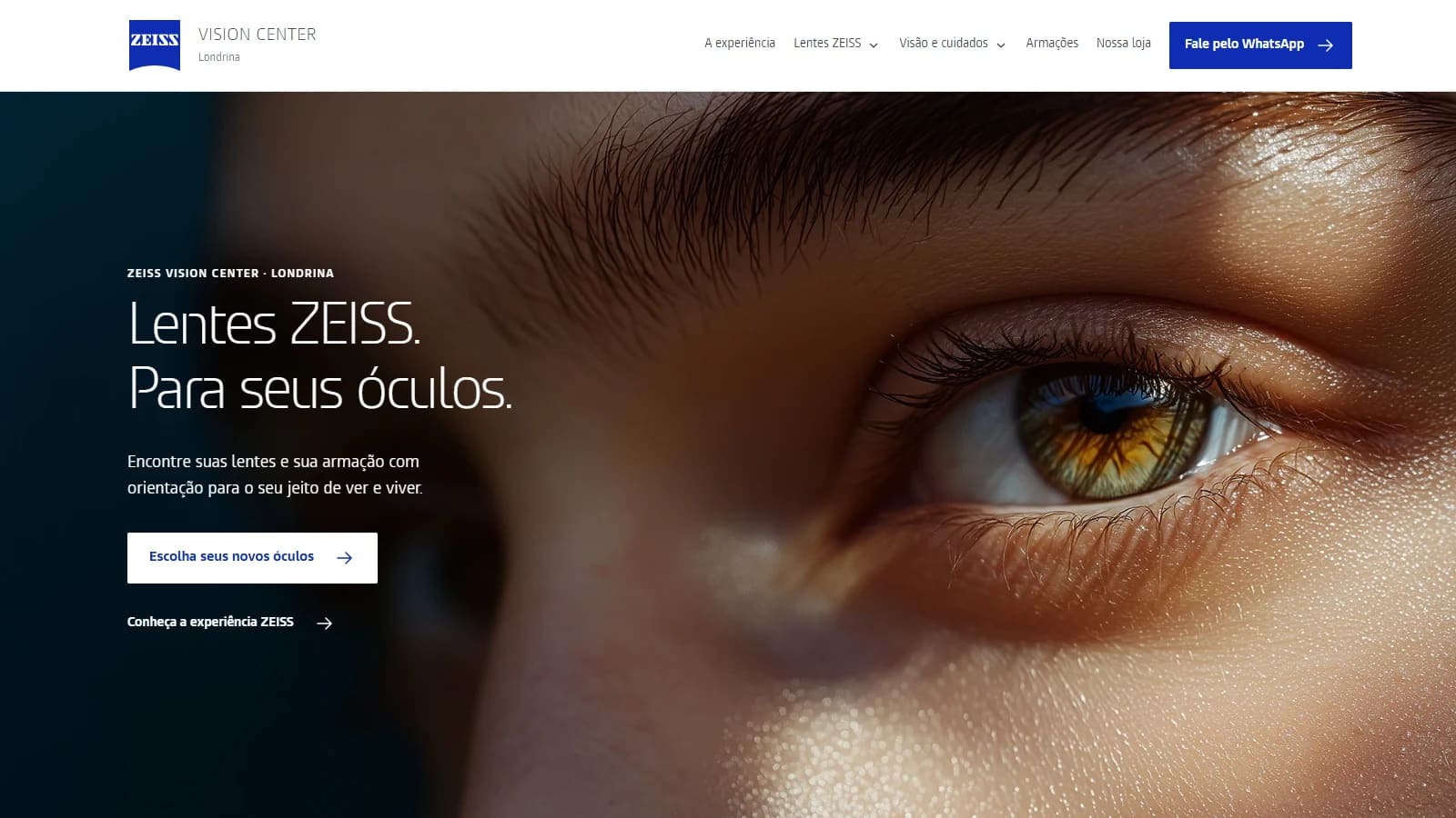Interface do projeto ZEISS Vision Center.