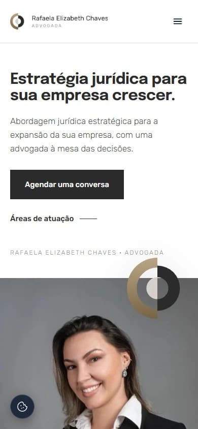 Captura real da Home de Rafaela Chaves no celular.