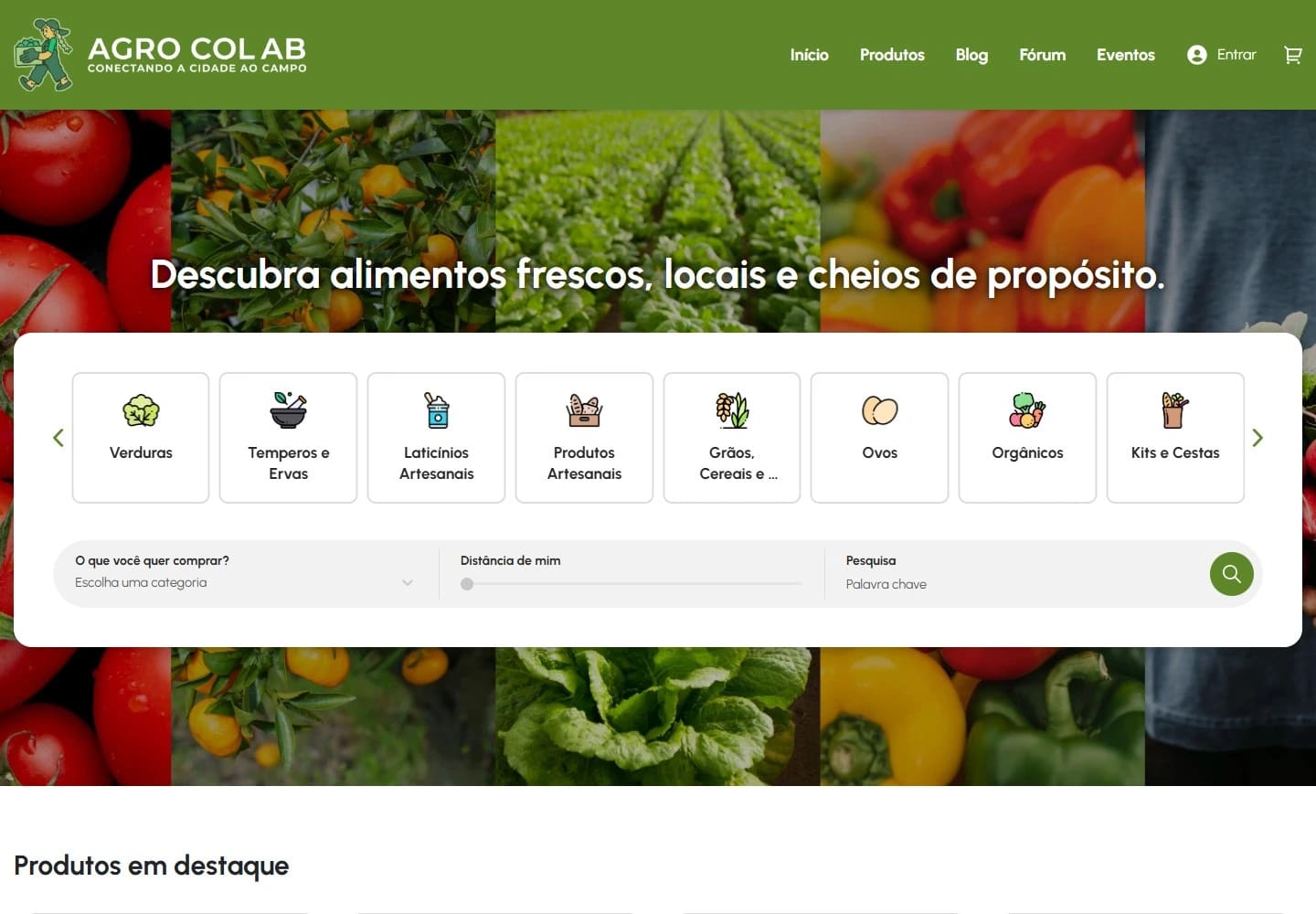 Captura real da Home de Agro Colab no desktop.