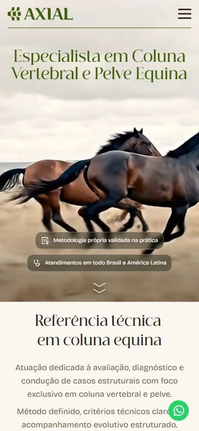 Captura real da Home de Axial Vet no celular.