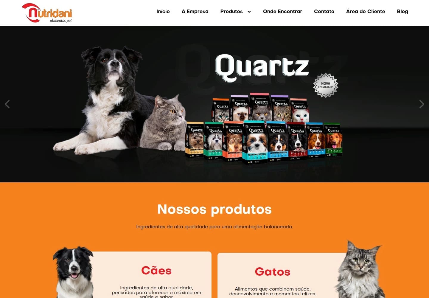 Captura real da Home de Nutridani no desktop.