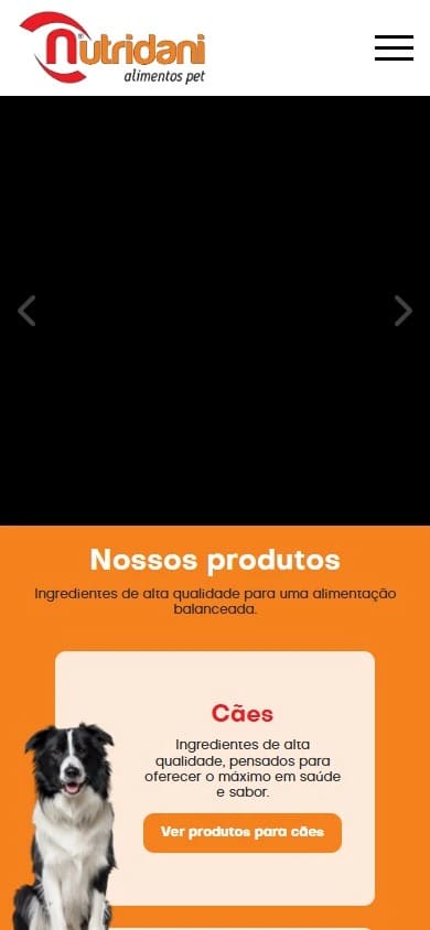 Captura real da Home de Nutridani no celular.