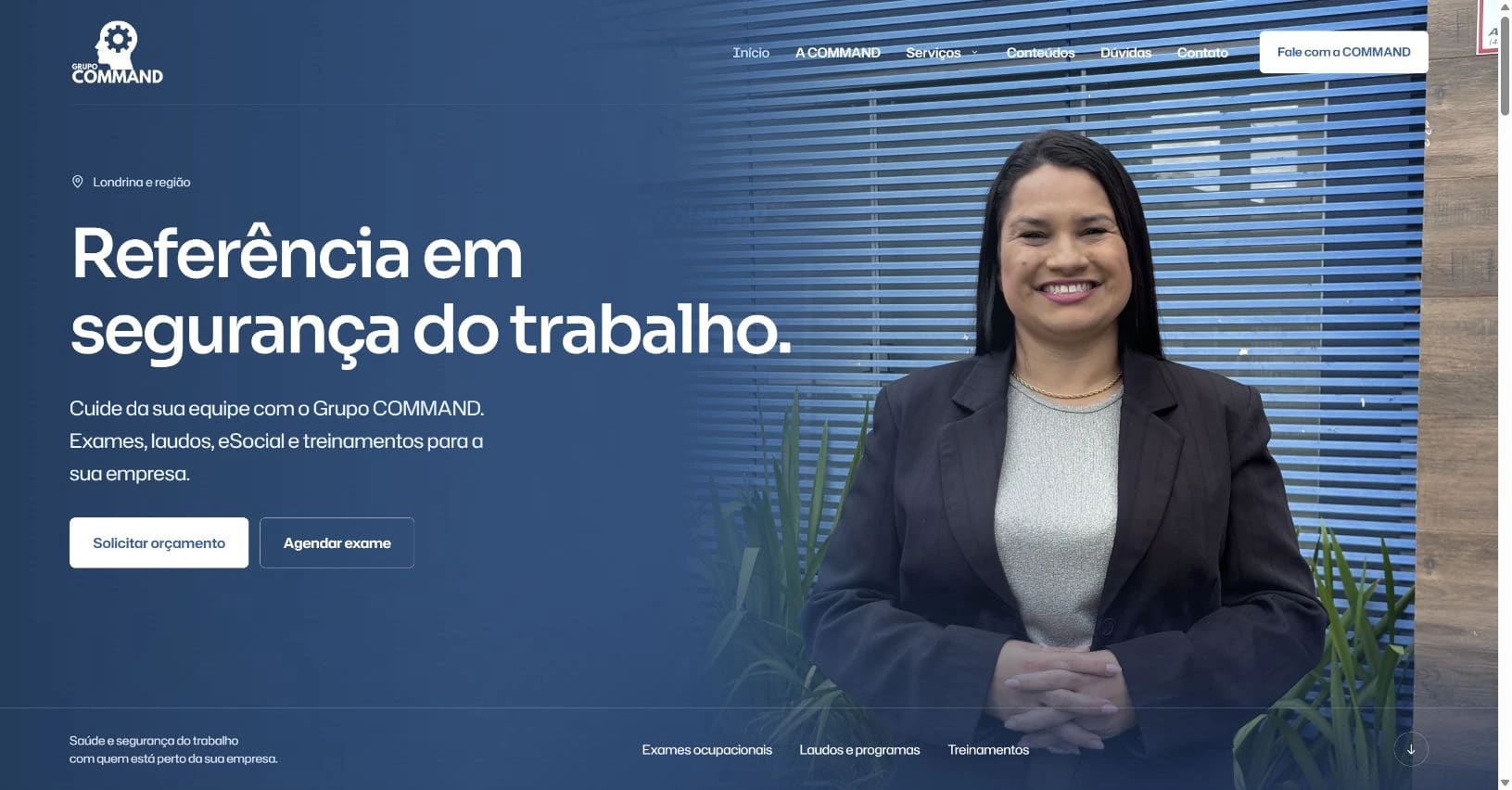 Captura real do site Grupo COMMAND no desktop.