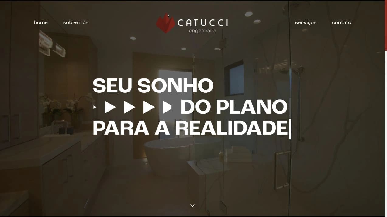 Captura real da Home de Catucci Engenharia no desktop.