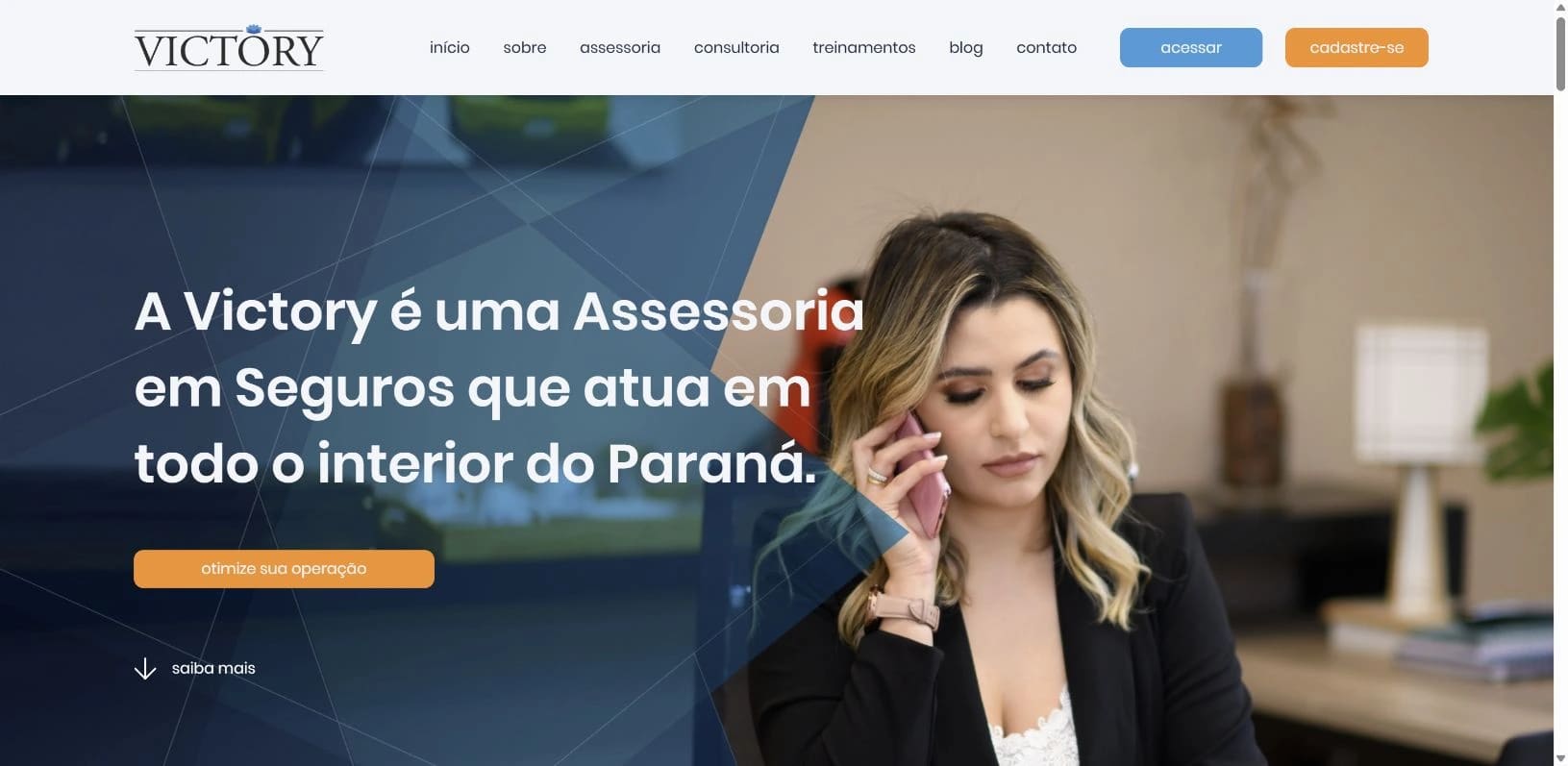 Captura real do site Victory no desktop.