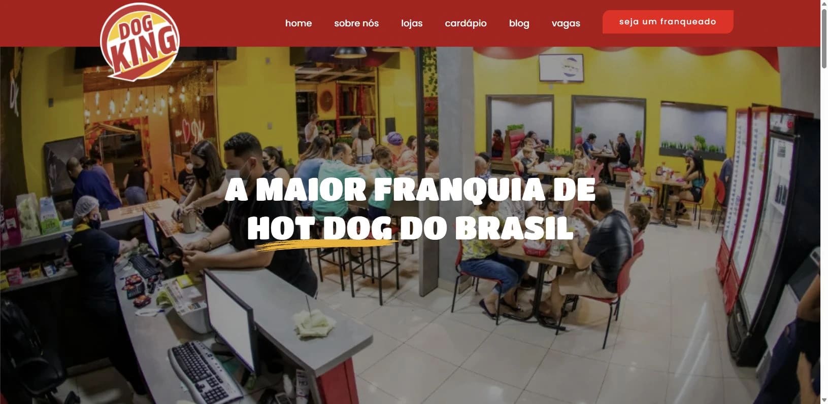 Captura real do site Dog King no desktop.
