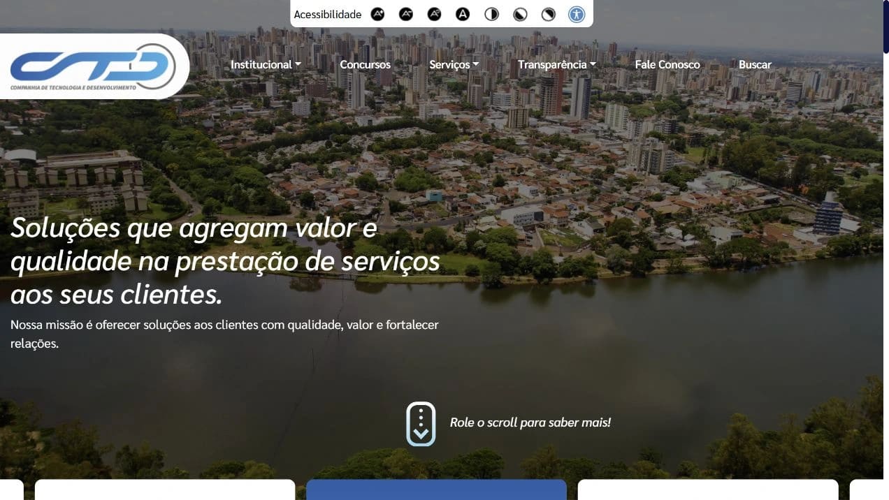Captura real do site CTD - Tecnologia e Desenvolvimento no desktop.